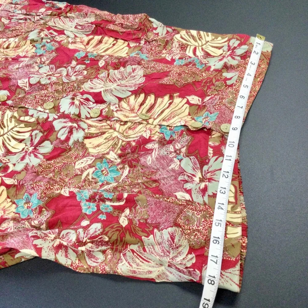 Vintage Women's Maggie Barnes Skirt, 22W, Red Floral - Picture 5 of 9